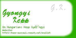 gyongyi kepp business card